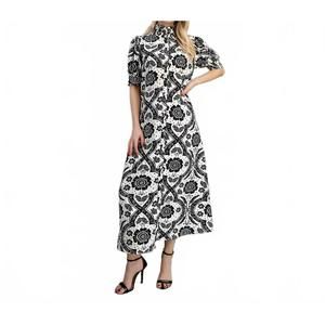 NEW STYLE USA eva ruffled-neck maxi dress in black